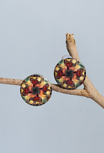 Hand painted meenakari stud earring